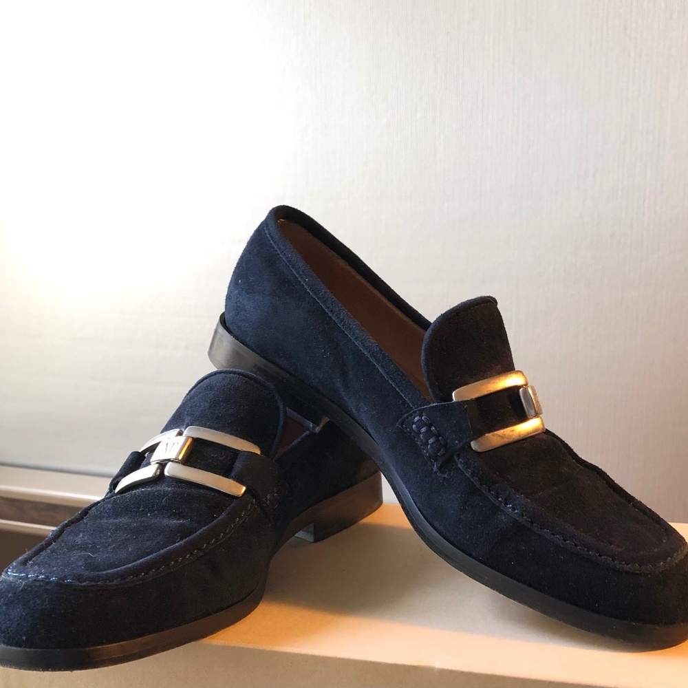 Ann Taylor blue suede loafers, made in Italy, size 5, worn once